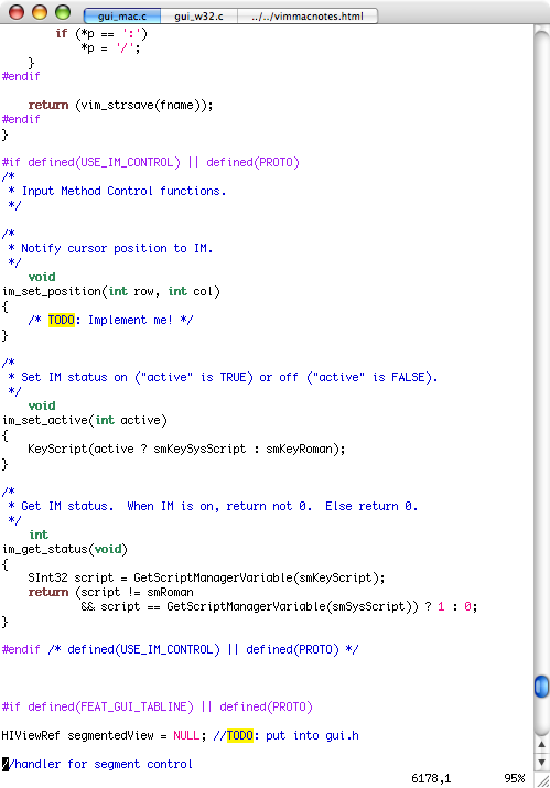 Vim with a segment view tabline